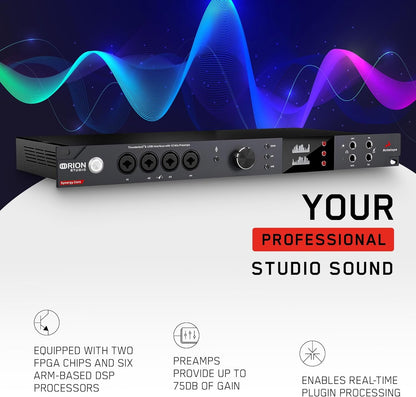 Orion Studio Synergy Core Thunderbolt 3 Interface and USB Audio Interface with 12 Discrete Preamps and 6 DSP + 2 FPGA FX Processors for Audio Recording - Antelope Audio