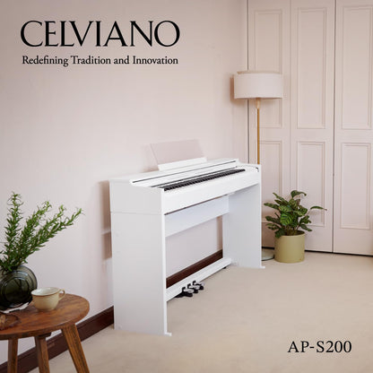 Casio CELVIANO AP-S200 Console Digital Piano, with 88 Weighted Keys, 19 Tones, 40W Speaker System, Bluetooth Audio/MIDI, USB, Rosewood Finish