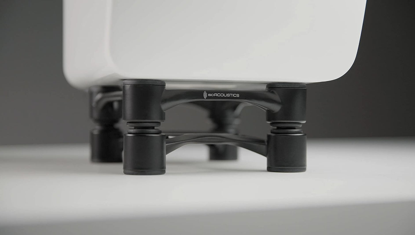 IsoAcoustics Aperta Series Isolation Speaker Stands with Tilt Adjustment: Aperta (6.1" x 7.5") Silver Pair