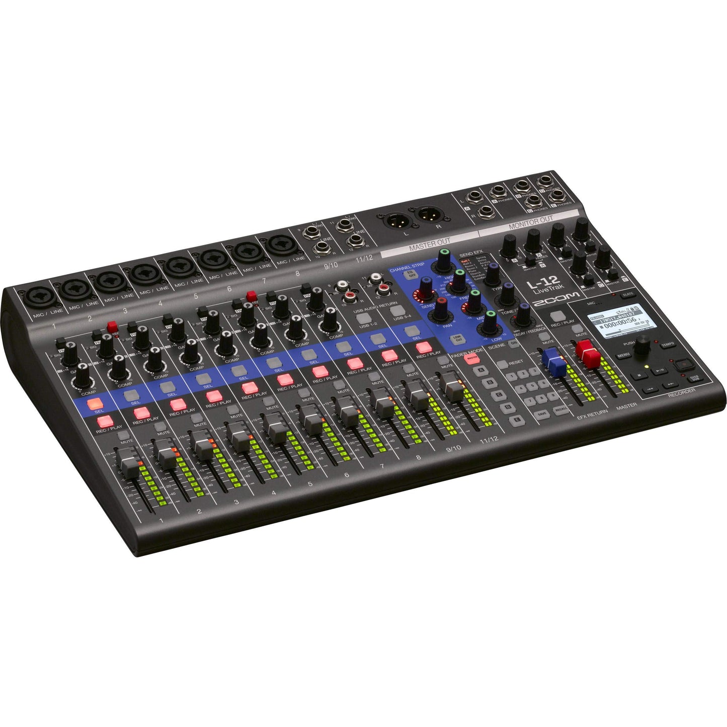 Zoom LiveTrak L-12-12-Channel Digital Mixer & Multitrack Recorder + RKL-12 Rack mount adapter for L-12