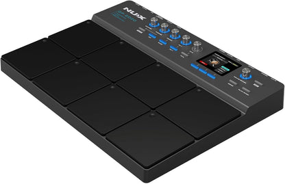 NUX DP-2000 8-Velocity Sensitive Independent Strike Percussion Pad with LED Lights, UI Interactive Interface, Six On-Board Effects, and Wavimport Function