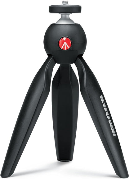 Shure MV88+ Video Kit - Digital Stereo Condenser Microphone for Apple and Android, with Manfrotto PIXI Tripod, Phone Clamp, Mount, iOS and USB-C Cables for Next-Level Compatibility and Connectivity