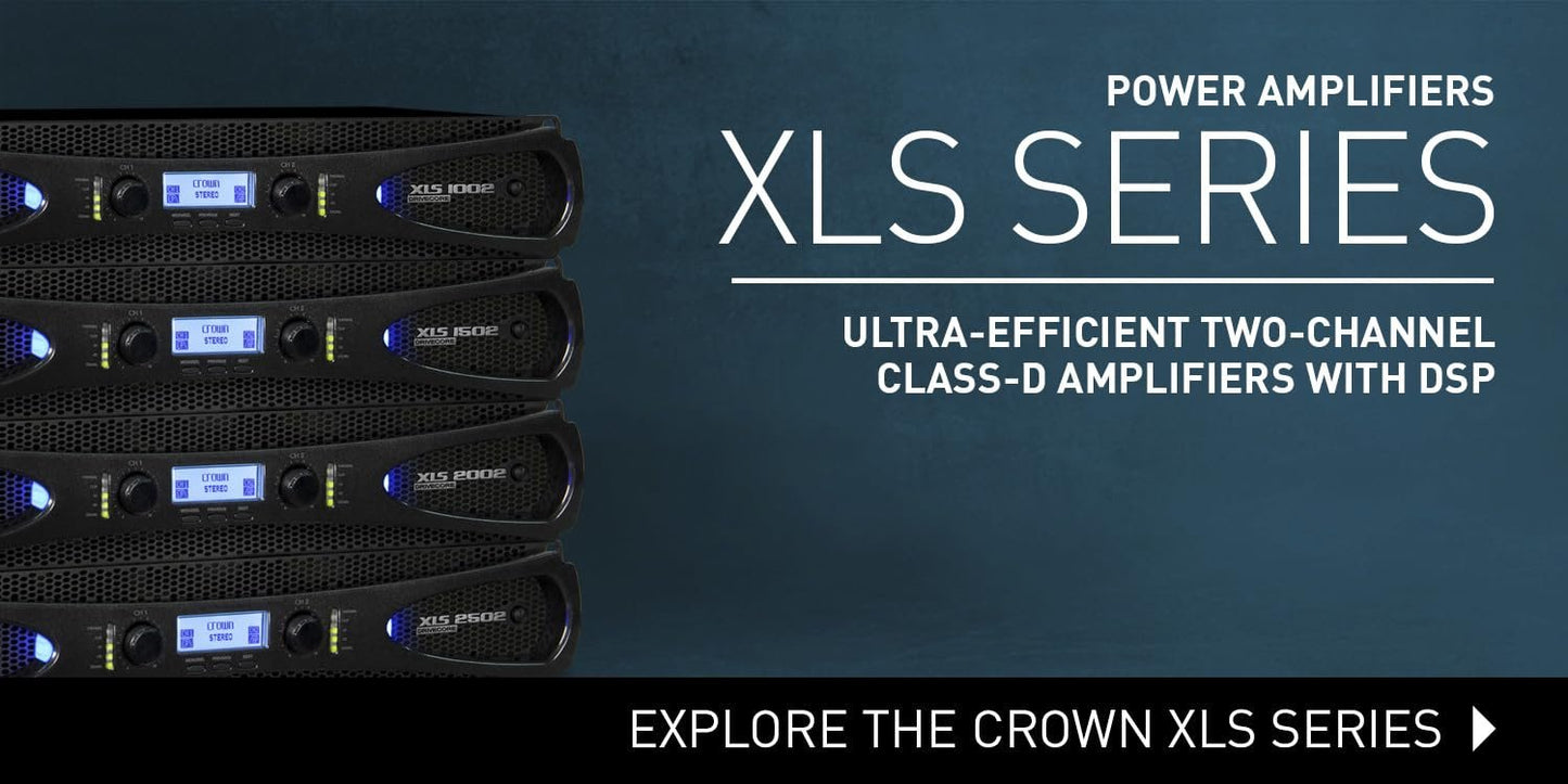 Crown XLS1502 Two-channel, 525-Watt at 4Ω Power Amplifier