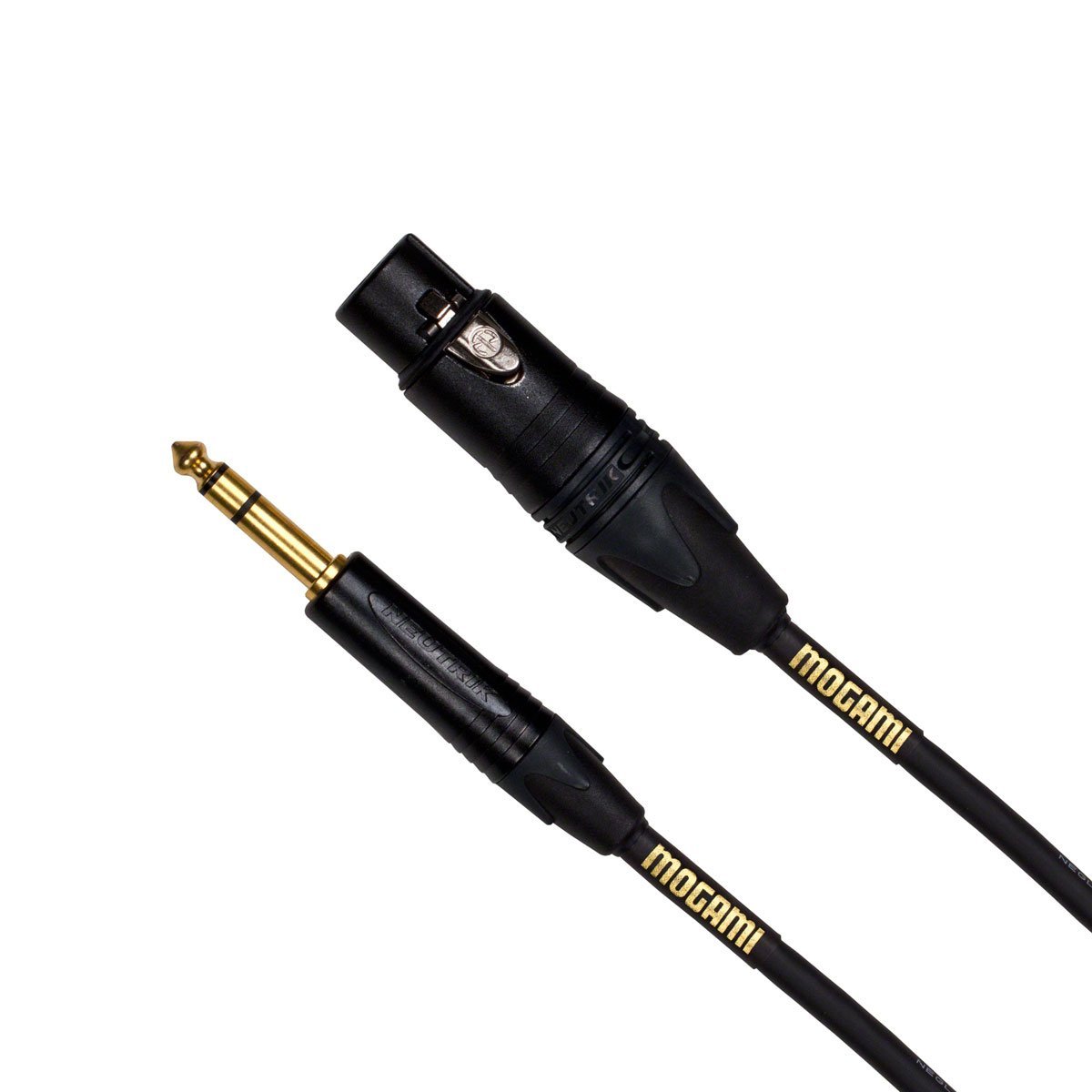 Mogami GOLD TRS-XLRF Balanced Audio Adapter Cable, XLR-Female to 1/4" TRS Male Plug, Gold Contacts, Straight Connectors