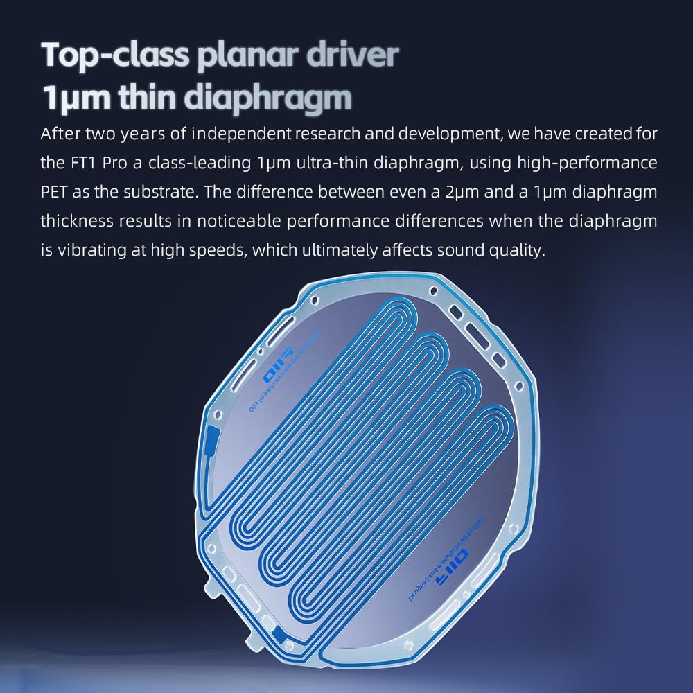 FiiO FT1 Pro Open-Back Planar Magnetic Wired Hi-Fi Headphones for Home, Studio, Recording, High Sensitivity