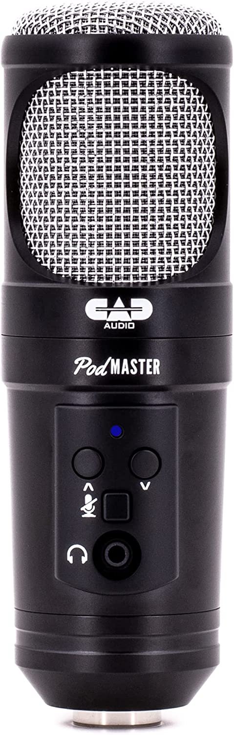 CAD PM1300 PodMaster™ SuperD usb Professional Broadcast / Podcasting Microphone with SuperD VOG Dynamic Capsule, supplied with Broadcast Boom Mic Stand, Black