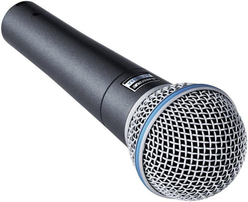 Shure BETA 58A Vocal Microphone - Single Element Supercardioid Dynamic Mic for Stage and Studio, Includes A25D Adjustable Stand Adapter, 5/8” to 3/8” (Euro) Thread Adapter and Storage Bag