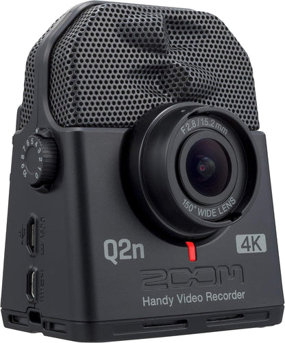 Zoom Q2n-4K Handy Video Recorder, 4K/30P Ultra High Definition Video, Compact Size, Stereo Microphones, Wide Angle Lens, for Recording Music, Video, YouTube Videos, Livestreaming