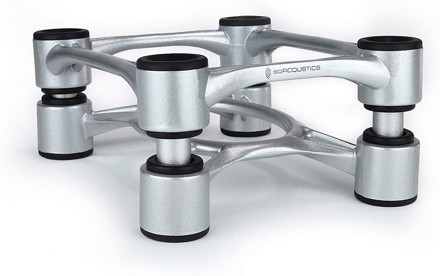 IsoAcoustics Aperta Series Isolation Speaker Stands with Tilt Adjustment: Aperta (6.1" x 7.5") Silver Pair