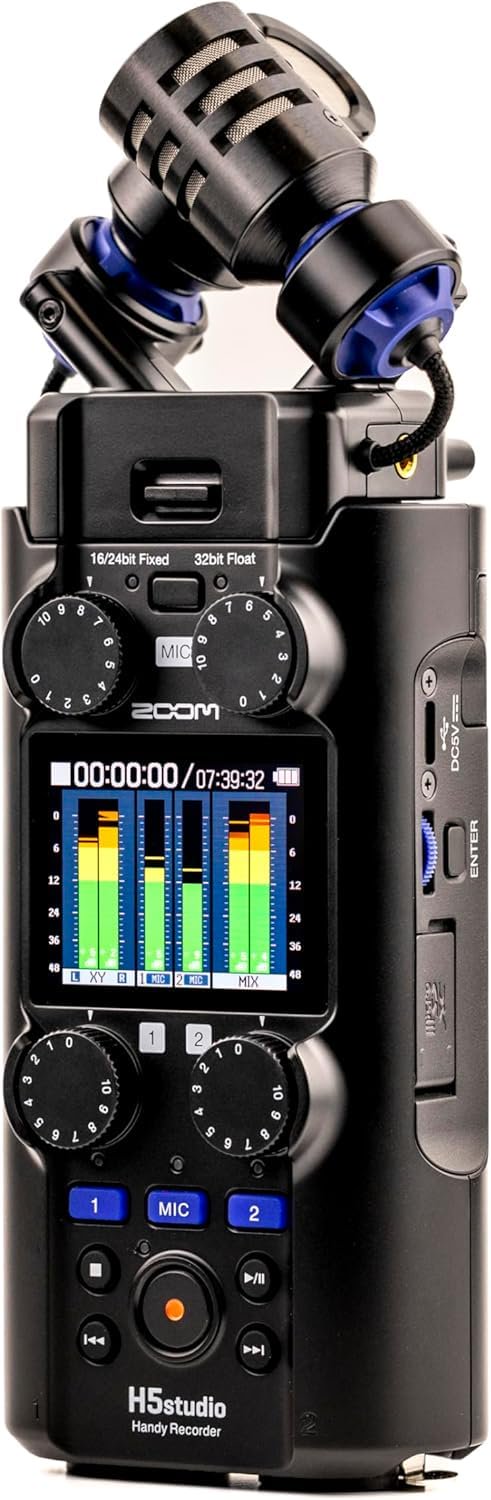 Zoom H5studio 6-Track 32-Bit Float Handy Recorder Bundle with APH-5s Accessory Pack with Hairy Windscreen, Padded Shell Case, AC Adapter, & USB C-Cable