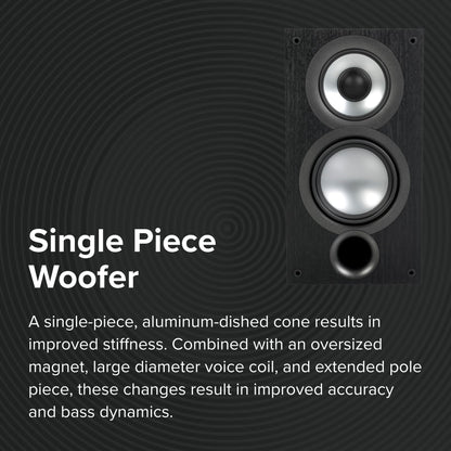 ELAC Uni-Fi 2.0 UB52 Bookshelf Speakers (Pair), Black (UB52-BK)