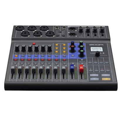 Zoom LiveTrak L-8 Podcast Recorder, Battery Powered, Digital Mixer and Recorder, Music Mixer, Phone Input, Sound Pads, 4 Headphone Outputs, 12-In/4-Out Audio Interface, Built In EQ and Effects