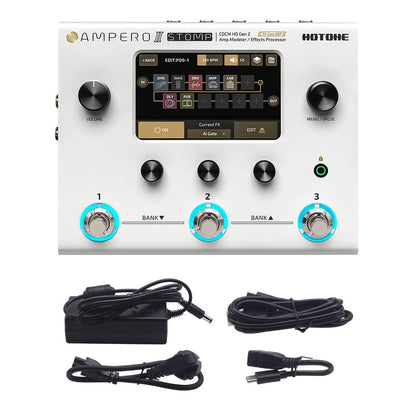 HOTONE Guitar Multi Effects Processor Multi Effects Pedal Touch Screen Guitar Bass Amp Modeling IR Cabinets Simulation Guitar Effects Pedal Multi FX Processor Ampero