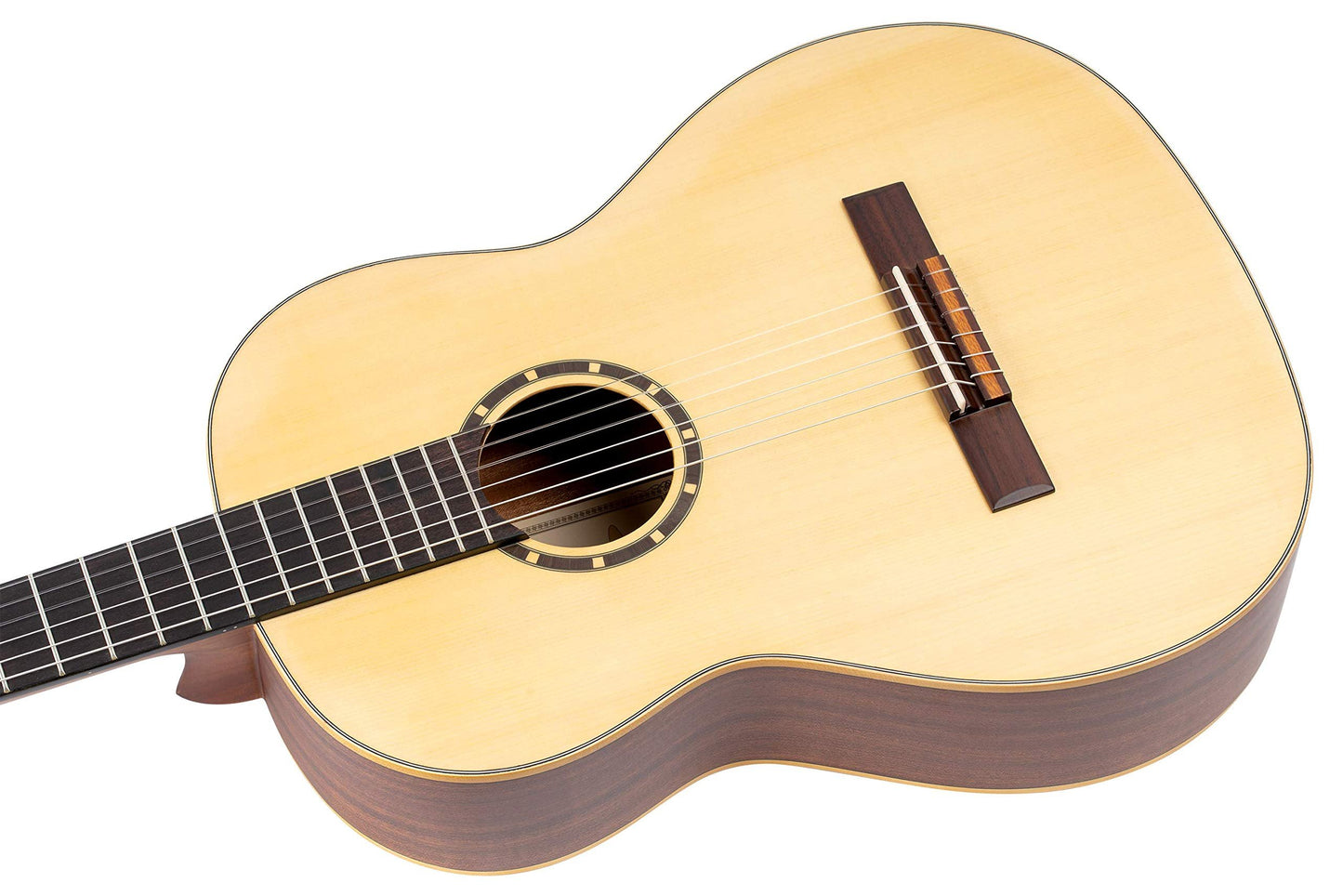 Ortega Guitars 6 String Family Series 3/4 Size Nylon Classical Guitar w/Bag, Right, Cedar Top-Natural-Satin, (R122-3/4)
