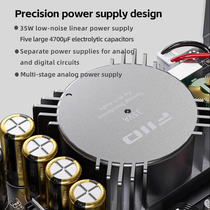 FiiO K17 Desktop DAC&Headphone Amplifier AK4191+AK4499EX*2, 31-Band PEQ, MQA,Support DSD512 32Bit/768kHz with Remote Control
