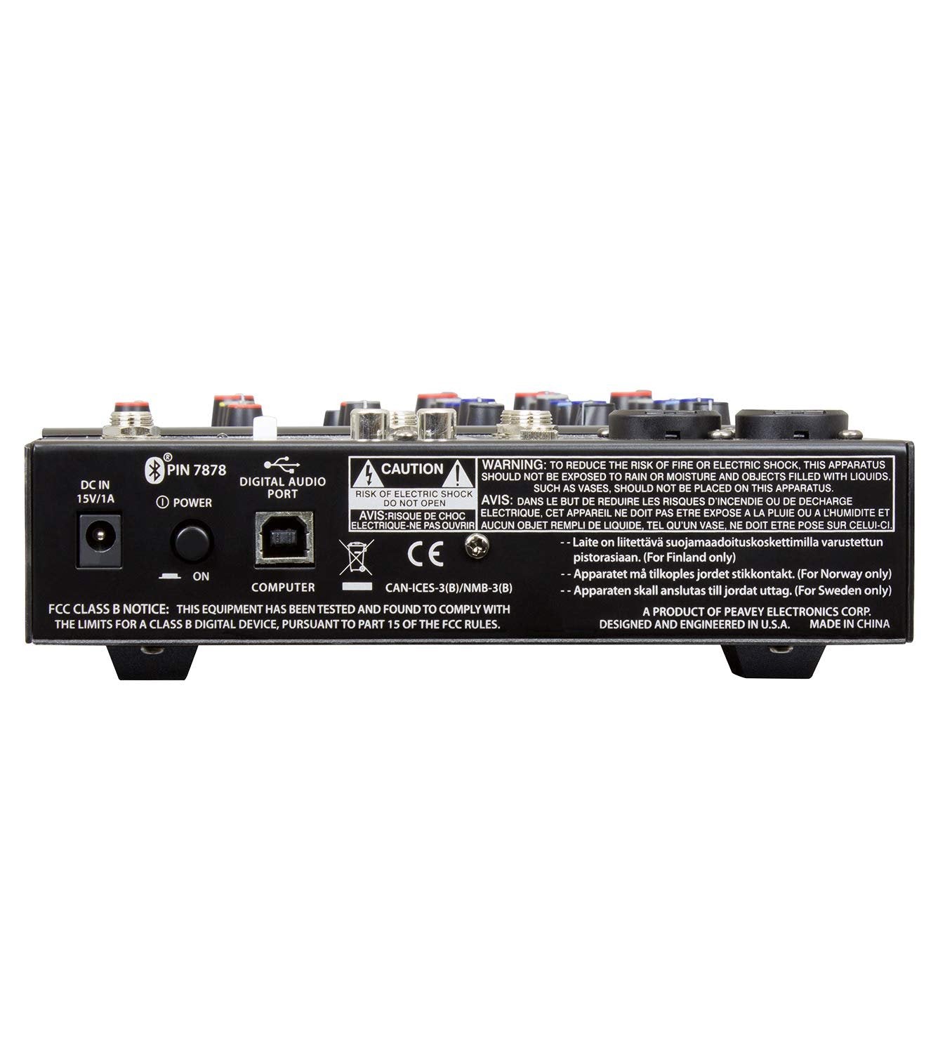 Peavey PV6BT DJ Mixer, 6 Channel With Bluetooth, Small