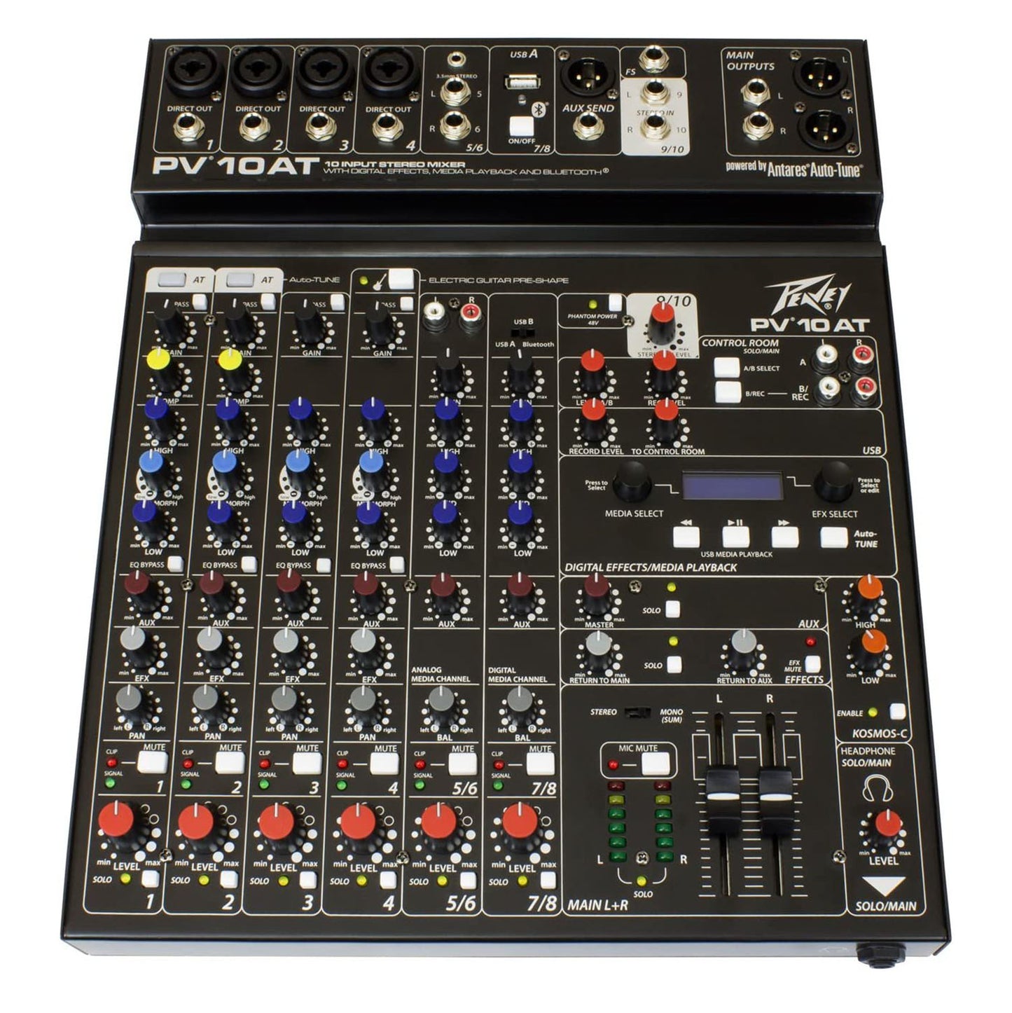 Peavey PV 10 AT 10 Channel Compact Mixer with Bluetooth and Antares Auto-Tune