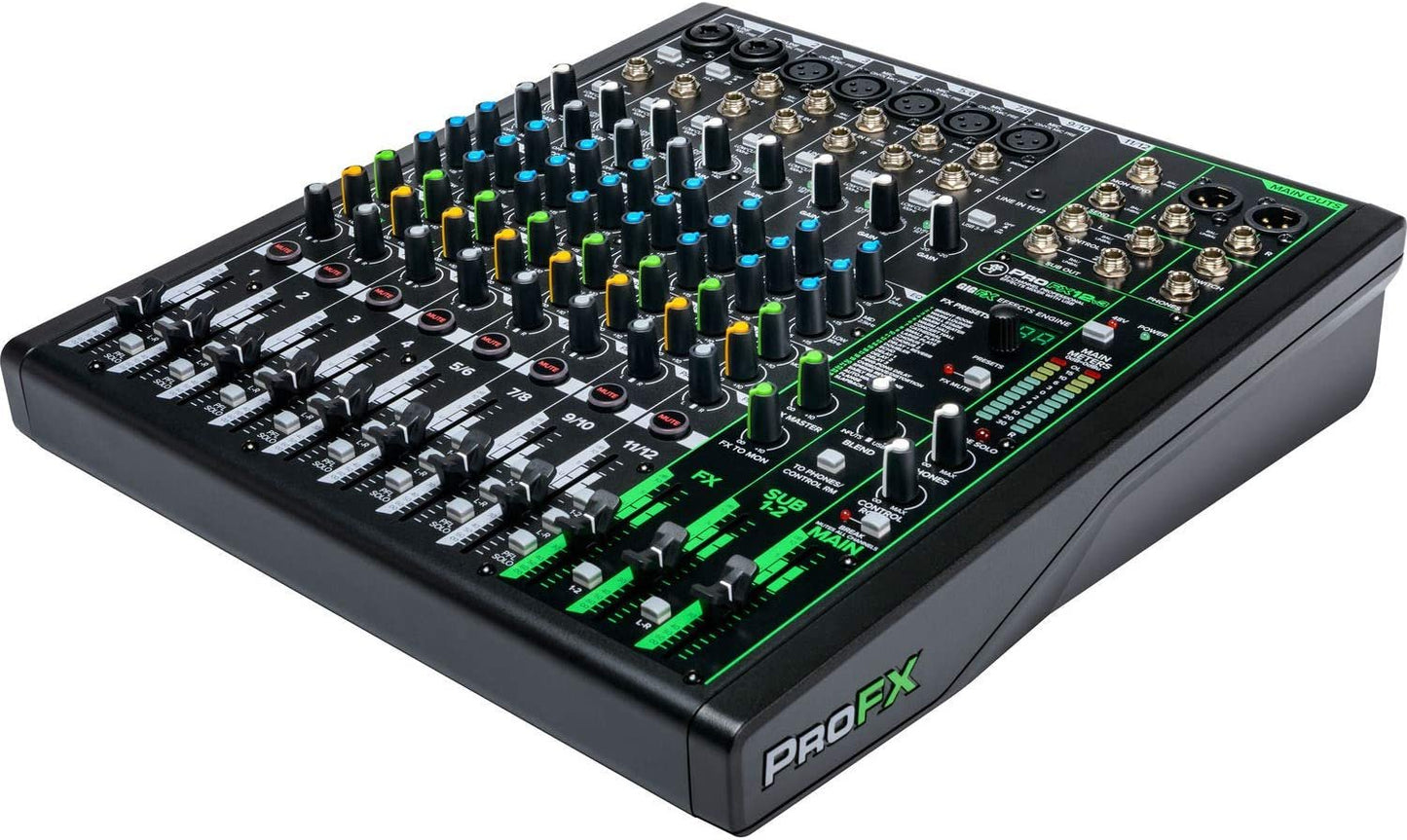 Mackie ProFXv3 Series, 12-Channel Professional Effects Mixer with USB, Onyx Mic Preamps and GigFX effects engine - Unpowered (ProFX12v3)