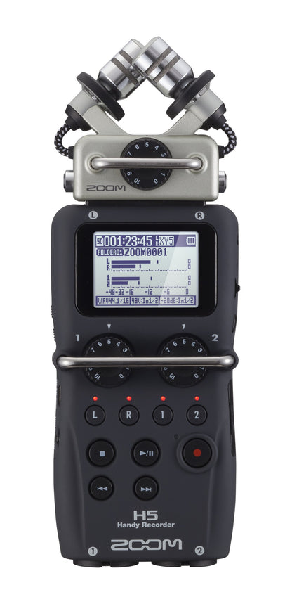 Zoom H5 4-Track Portable Recorder for Audio for Video, Music, and Podcasting, Stereo Microphones, 2 XLR/TRS Inputs, USB Audio Interface, Battery Powered
