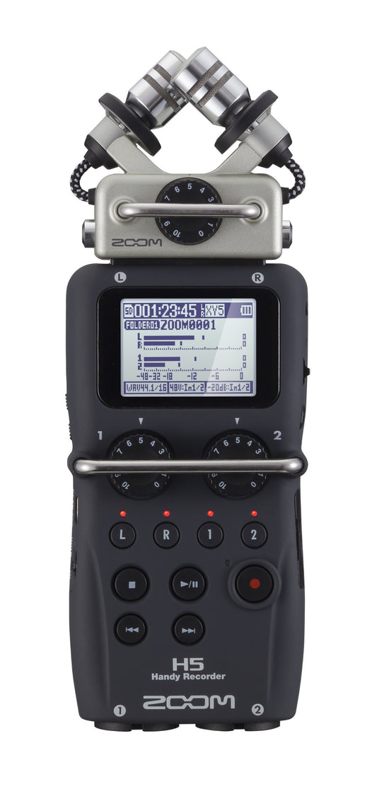 Zoom H5 4-Track Portable Recorder for Audio for Video, Music, and Podcasting, Stereo Microphones, 2 XLR/TRS Inputs, USB Audio Interface, Battery Powered