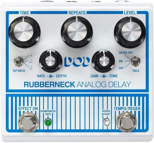 Other Guitar Delay Effects Pedal, White (DOD-RUBBERNECK-U)