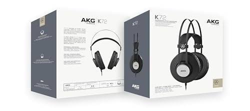AKG Pro Audio K72 Over-Ear, Closed-Back, High-Sensitivity, High Output 40mm drivers, Studio Professional Headphone. Also Great for Portable Devices. Black.