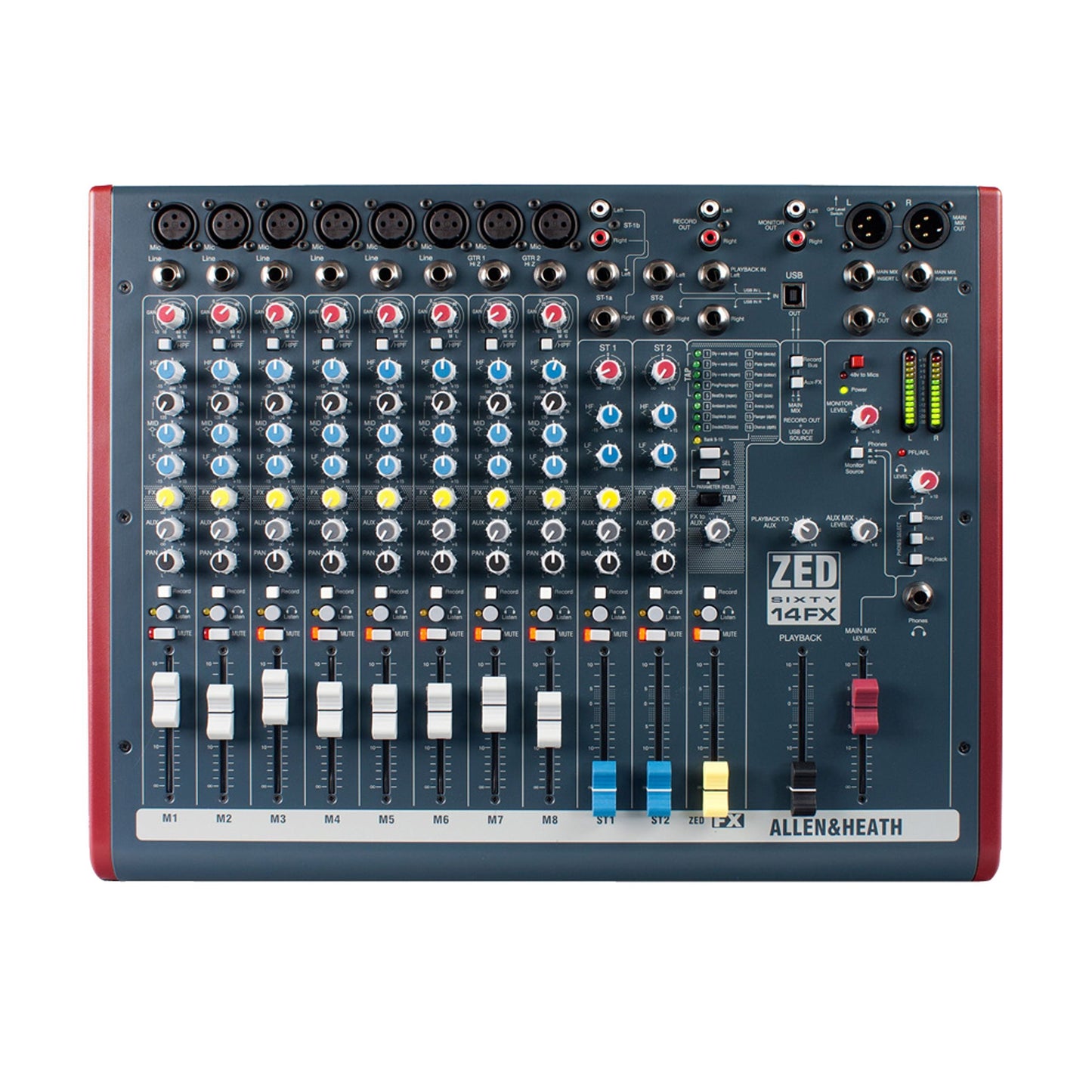 Allen & Heath ZED60-14FX - Touring Quality Audio Mixer with 6 Mic/Line, 2 Mic/Line/DI, 3 Stereo Line, Onboard FX and USB I/O (AH-ZED60-10FX)