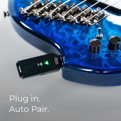 NUX B-5RC Wireless Guitar System for Most of Types of Guitar with Active or Passive Pickup, Charging Case Included,Auto Match,Mute Function,Guitar Wireless Transmitter and Receiver, 2.4GHz (Black-N)