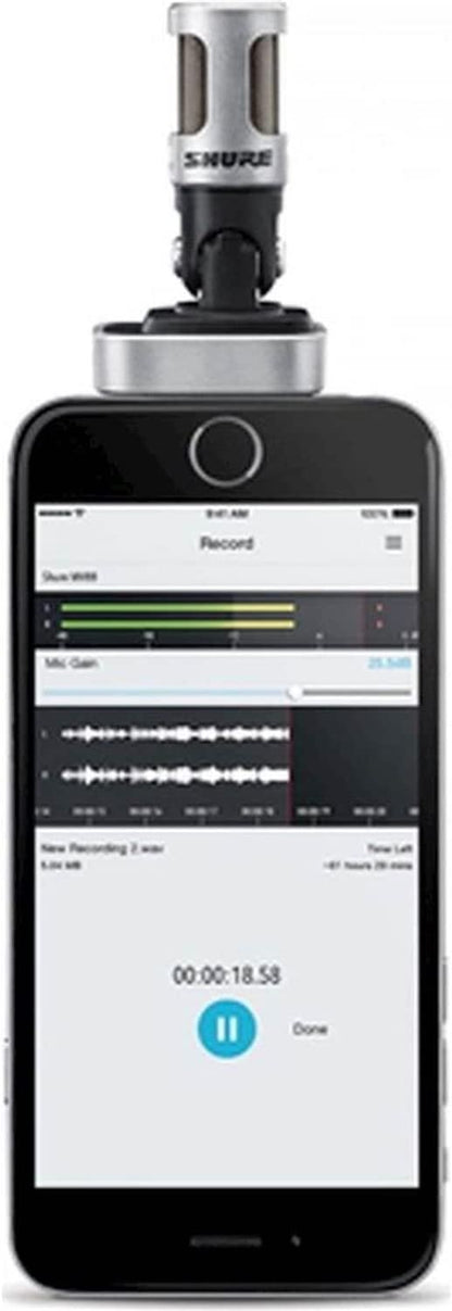 Shure Motiv MV88 Digital Stereo Condenser Microphone - Clips onto iOS Devices, Lightning Connector, Professional Sound Out of an iOS-Compatible Clip-on Mic