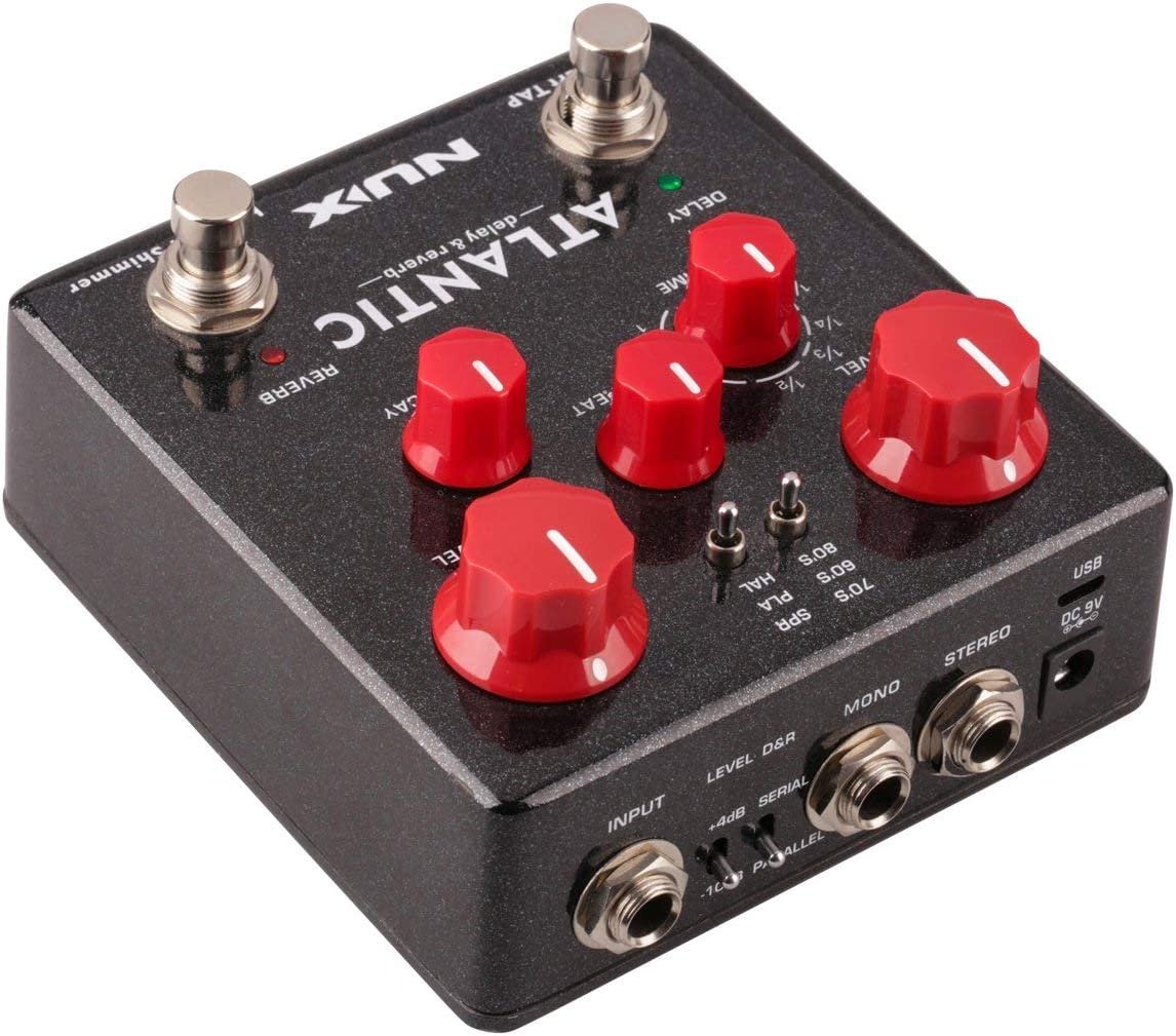 NUX Atlantic Multi Delay and Reverb Effect Pedal with Inside Routing and Secondary Reverb Effects