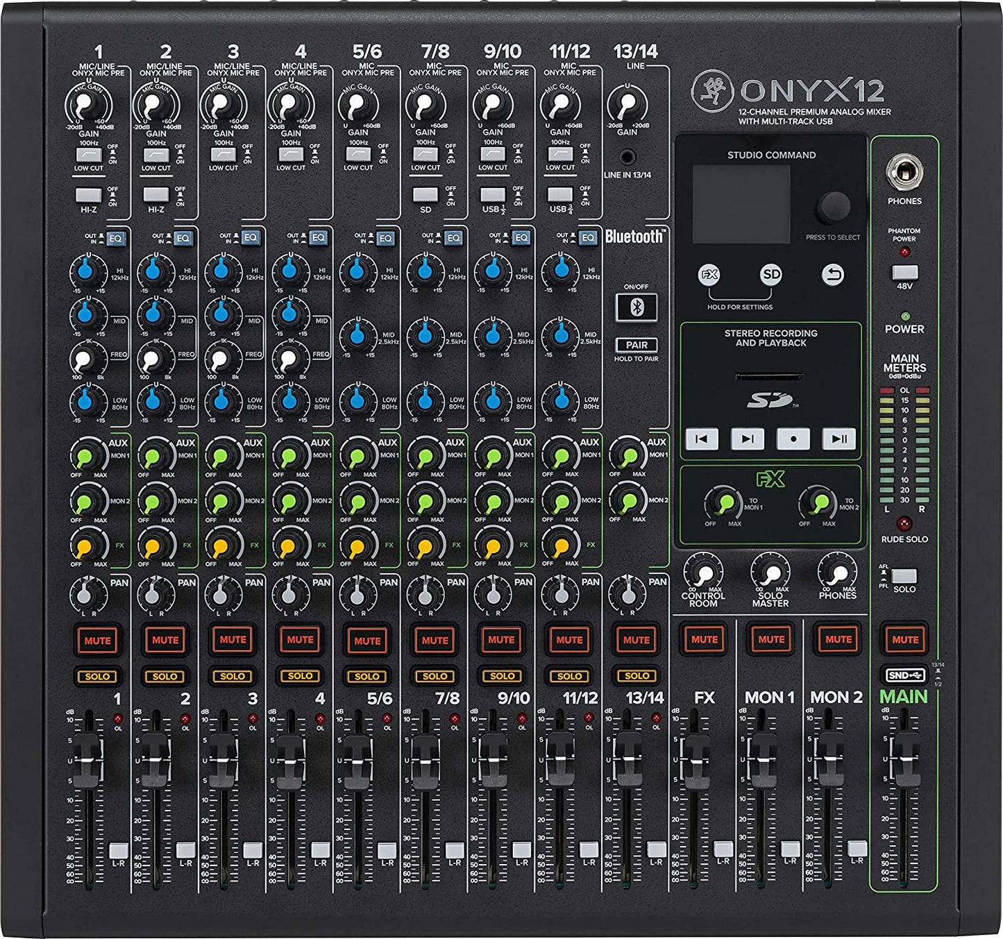 Mackie Onyx Series, 12-Channel Premium Analog Mixer with Multi-Track USB (Onyx12)