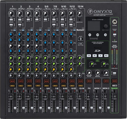 Mackie Onyx Series, 12-Channel Premium Analog Mixer with Multi-Track USB (Onyx12)