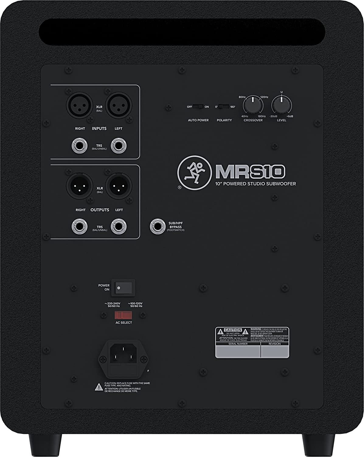 Mackie MR Series, Studio Subwoofer 10-Inch Professional-Grade with 120 Watts of class A/B Amplification, Powered (MRS10)