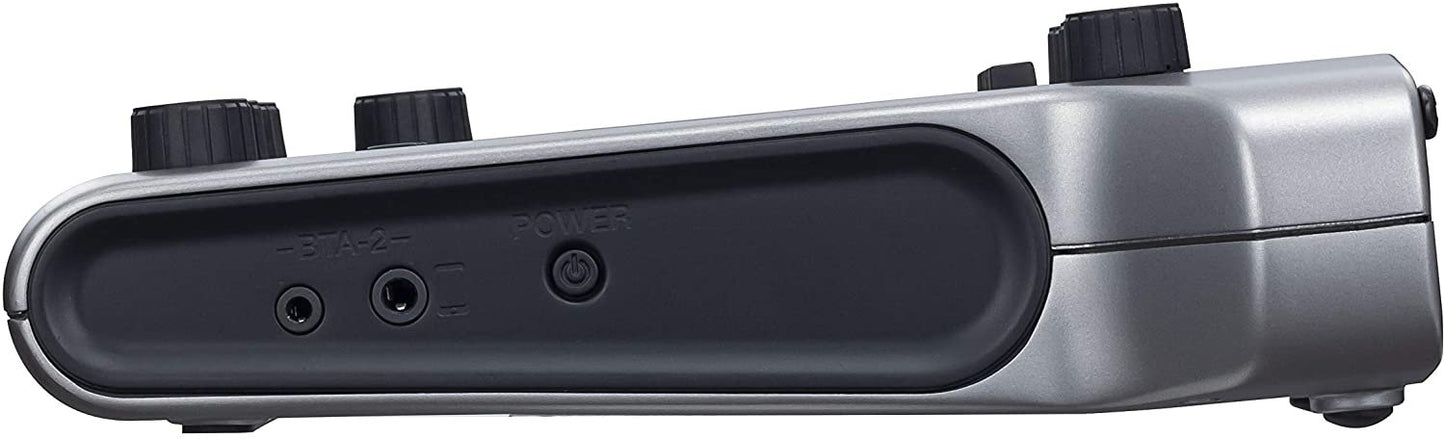 Zoom PodTrak P4 Podcast Recorder, Battery Powered, 4 Microphone Inputs, 4 Headphone Outputs, Phone and USB Input for Remote Interviews, Sound Pads, 2-In/2-Out Audio Interface