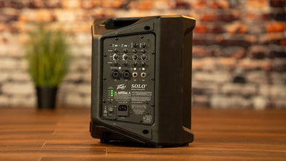 Peavey Solo® Battery Powered Portable PA and Busking Amp, 10-Hour Battery Life, Bluetooth, 4-Channels, Lightweight, Fast Rechargeable Battery, Guitar Input, Reverb Included