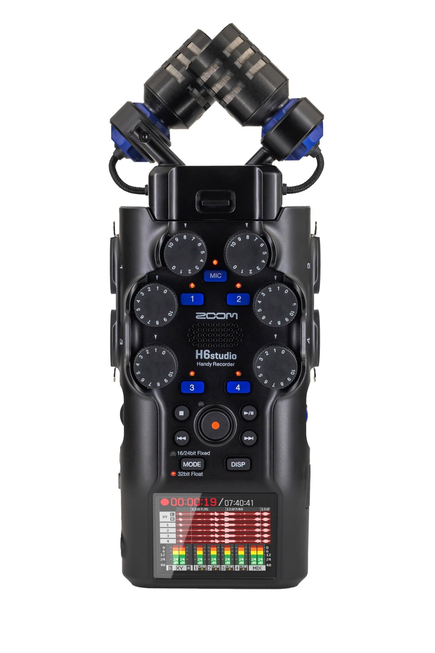 Zoom H6 studio, 8-Track 32-Bit Float with Gain Knobs, Interchangeable Microphone Capsules, Professional Preamps, USB Audio Interface for Voice, Filmmakers, & Musicians