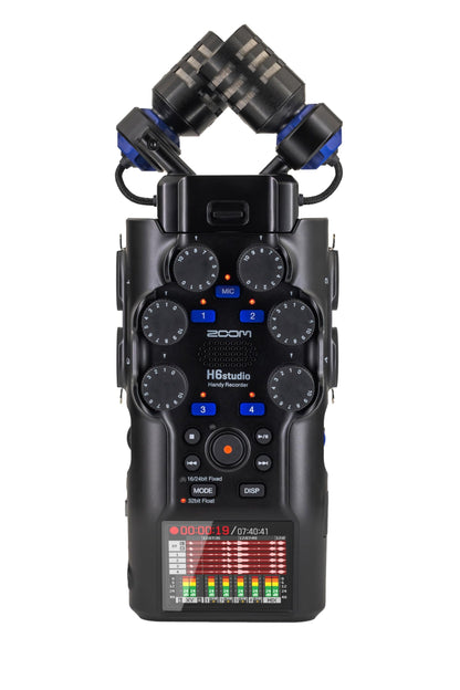 Zoom H6 studio, 8-Track 32-Bit Float with Gain Knobs, Interchangeable Microphone Capsules, Professional Preamps, USB Audio Interface for Voice, Filmmakers, & Musicians