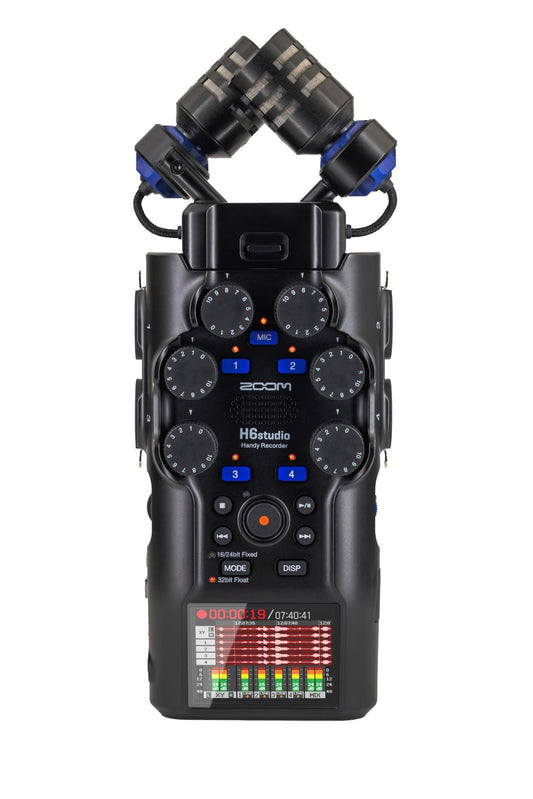 Zoom H6 studio, 8-Track 32-Bit Float with Gain Knobs, Interchangeable Microphone Capsules, Professional Preamps, USB Audio Interface for Voice, Filmmakers, & Musicians