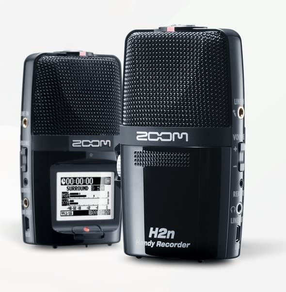 Zoom H2n Stereo/Surround-Sound Portable Recorder, 5 Built-In Microphones, X/Y, Mid-Side, Surround Sound, Ambisonics Mode, Records to SD Card, For Recording Music, Audio for Video, and Interviews