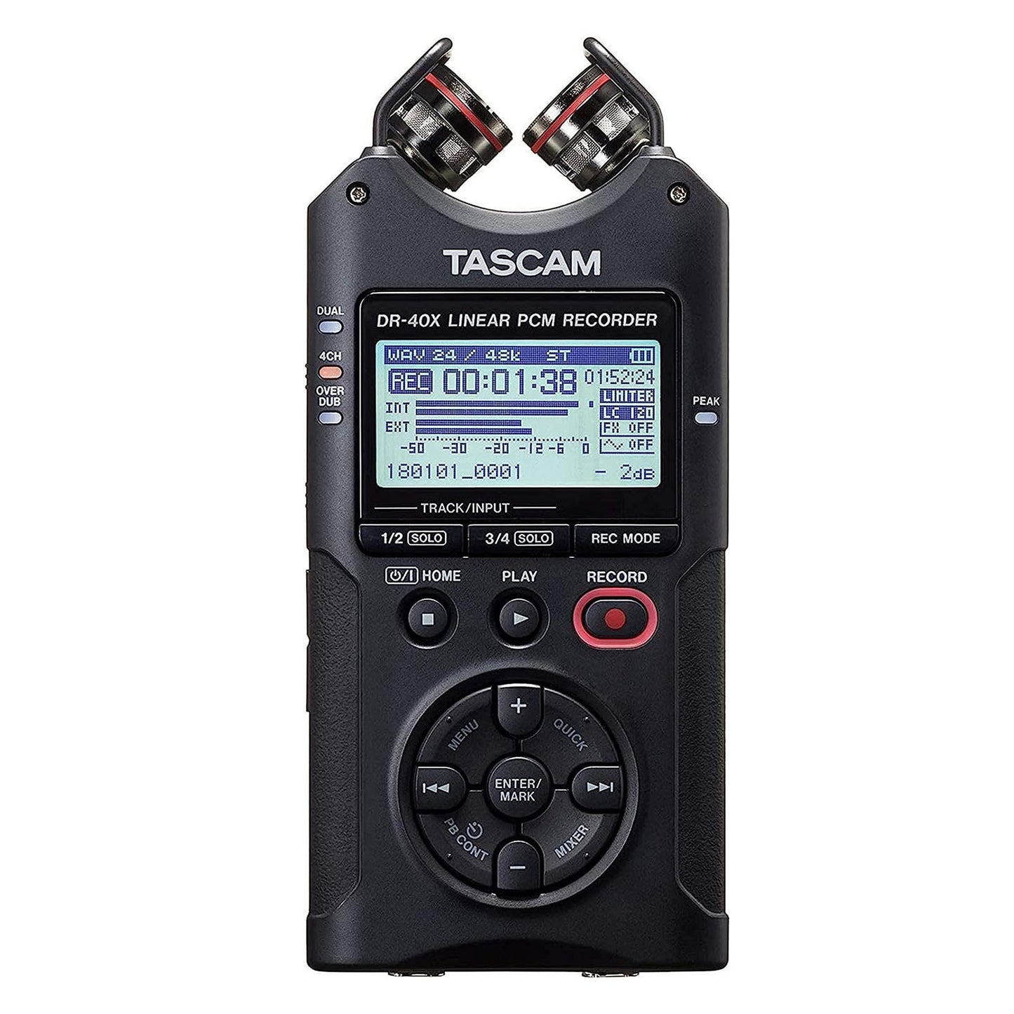 Tascam DR-40X Four Track Handheld Recorder and USB Interface,Black