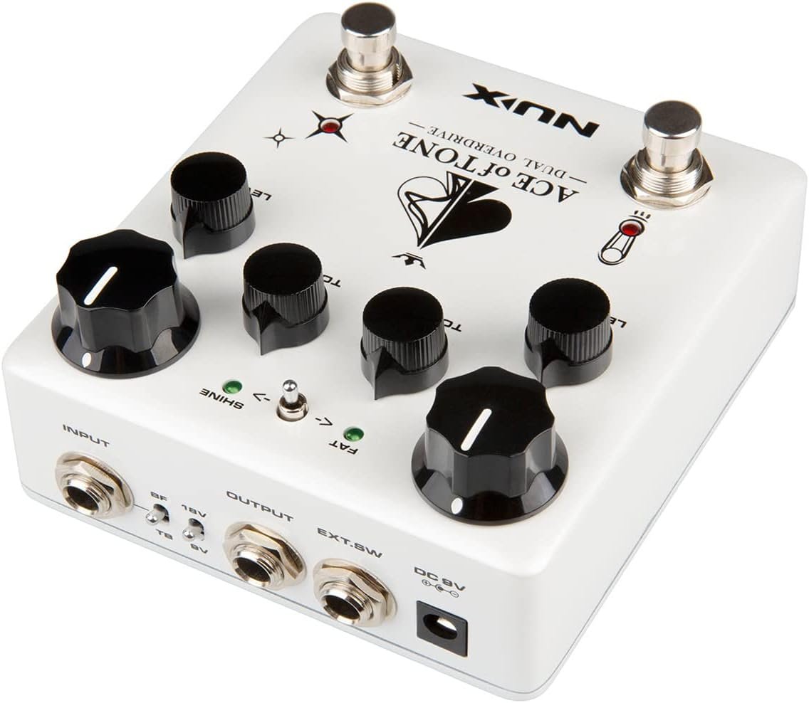 NUX ACE of Tone Dual Overdrive Pedal stacked with Tubeman MKII and Morning Star