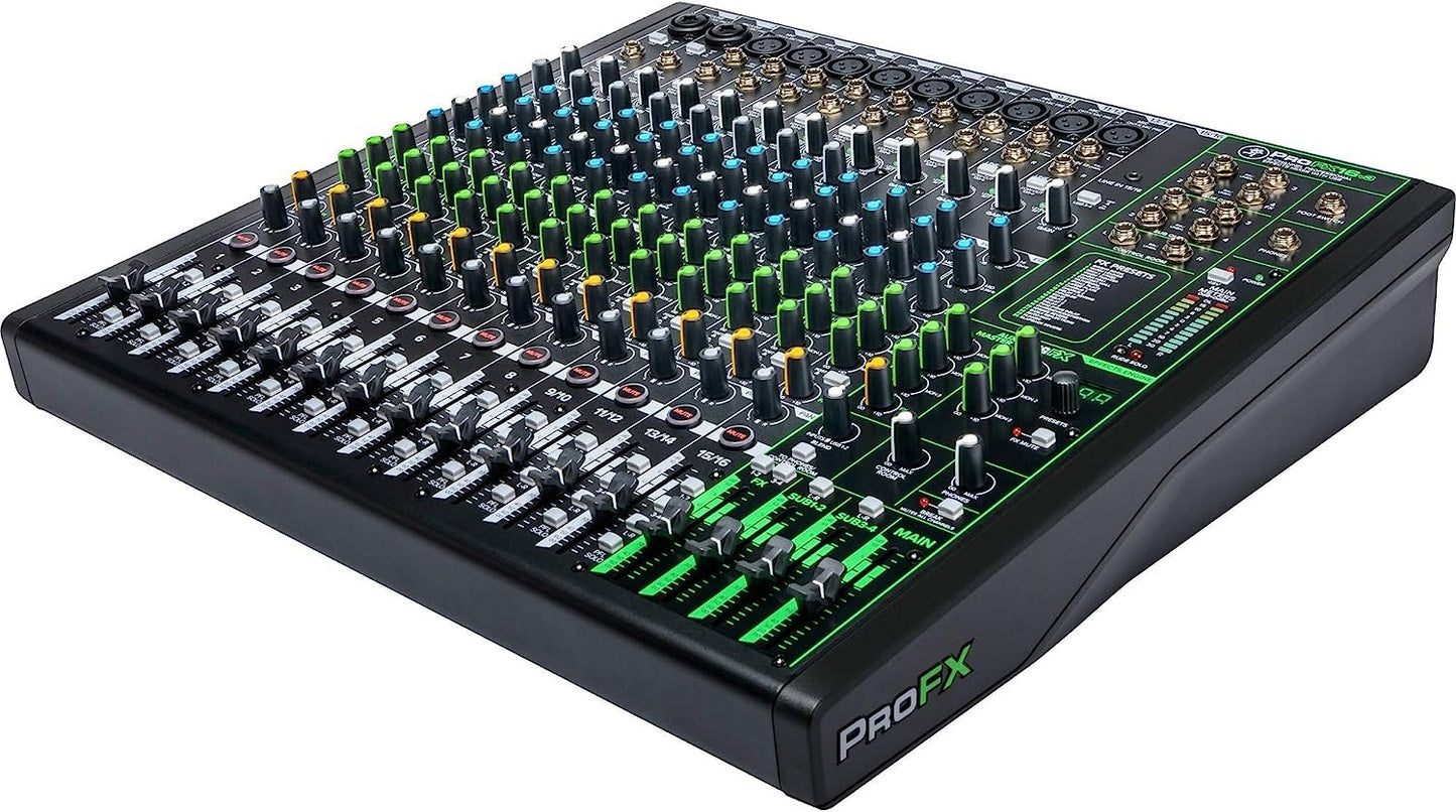 Mackie ProFXv3 Series, 12-Channel Professional Effects Mixer with USB, Onyx Mic Preamps and GigFX effects engine - Unpowered (ProFX12v3)