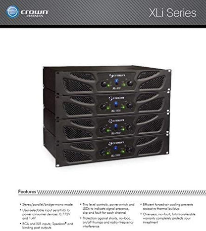 Crown XLi1500 Two-channel, 450-Watt at 4Ω Power Amplifier