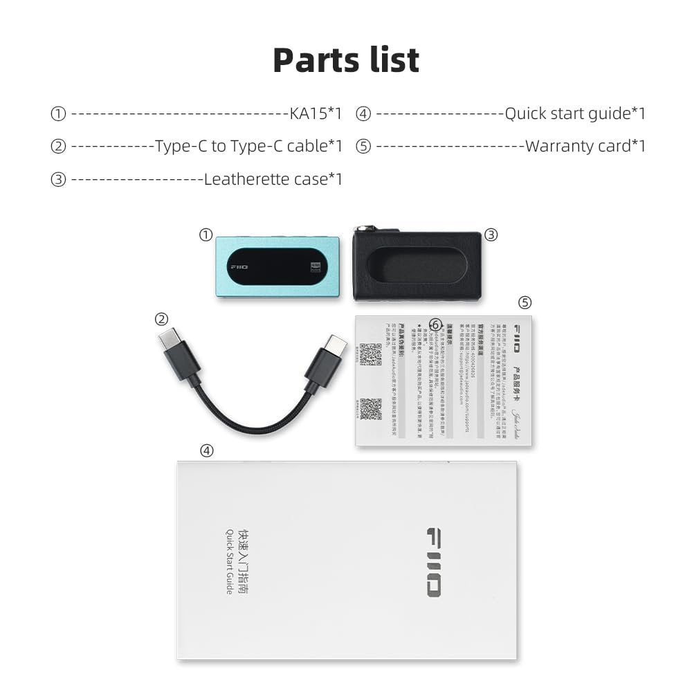 FiiO KA15 Portable DAC and Headphone Amplifier (Blue)
