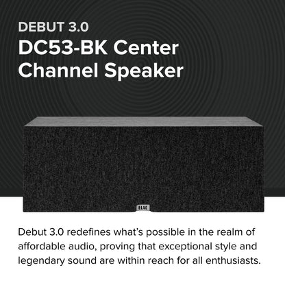 ELAC C5.2 Center Channel Speaker, Black - 1” Cloth Dome Tweeter & Dual Aramid Fiber Woofers - 2-Way Bass Reflex - Up to 35,000 Hz Response