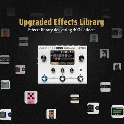 HOTONE Guitar Multi Effects Processor Multi Effects Pedal Touch Screen Guitar Bass Amp Modeling IR Cabinets Simulation Guitar Effects Pedal Multi FX Processor Ampero