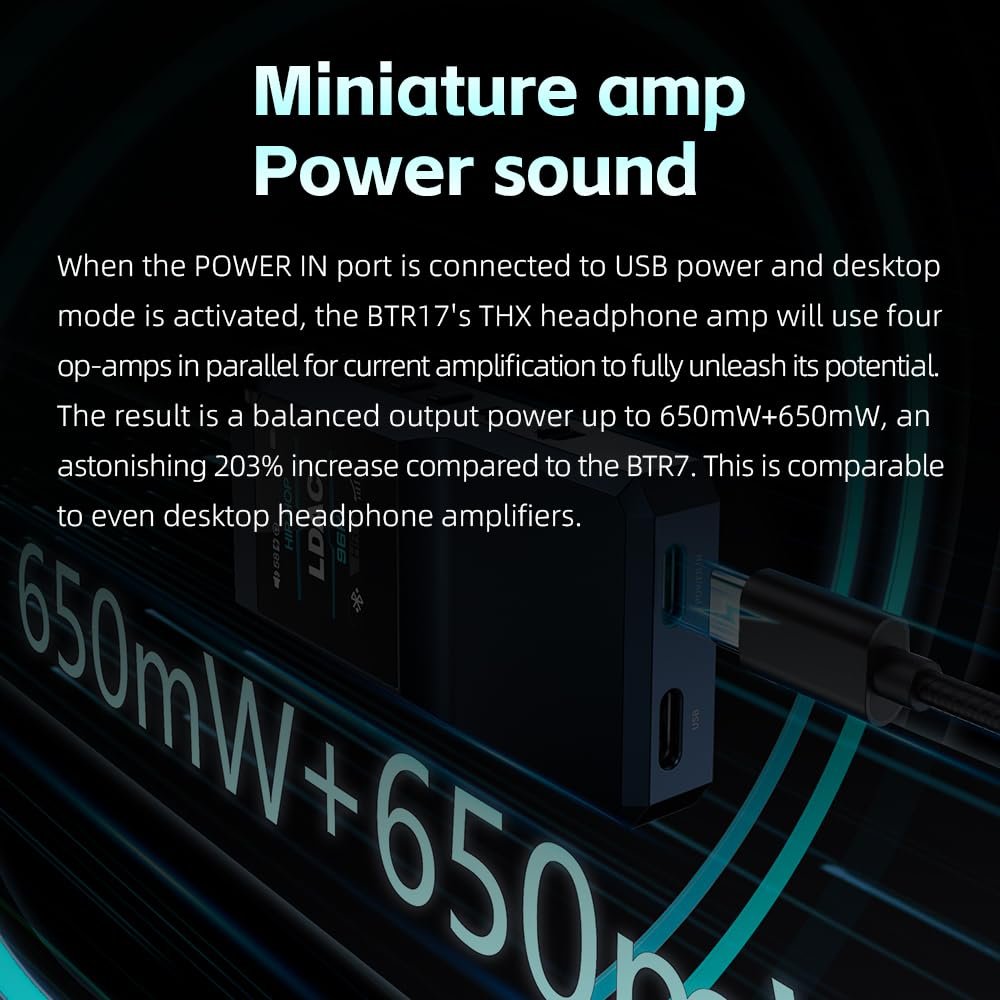 FiiO BTR17 Bluetooth 5.4 USB DAC AMP with LDAC, aptX Lossless. Dual ES9069Q, 10-Band PEQ, THX AAA 78+amps 3.5mm Unbalanced & 4.4mm Balanced (Black)