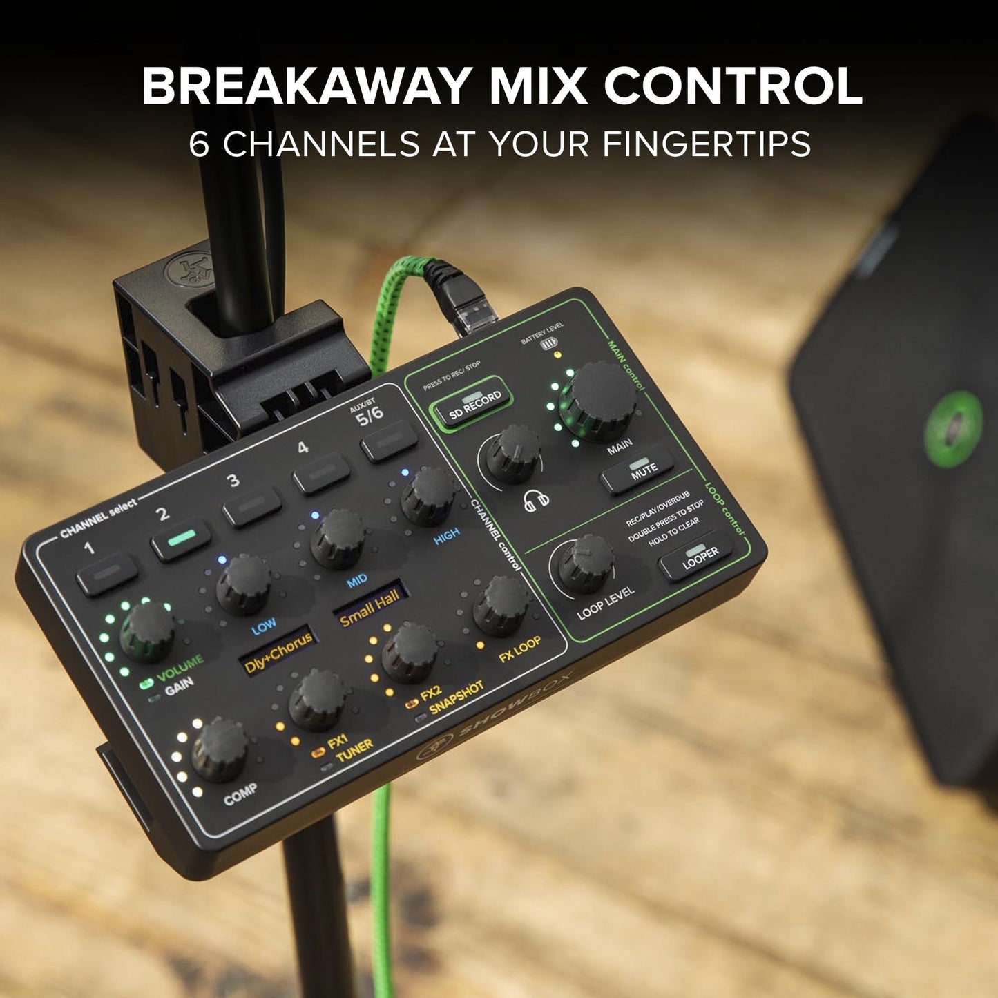 Mackie Mackie ShowBox Battery-Powered All-in-One Live Performance Rig with Breakaway Controller, 6-Channel Mixer, 400W Amp, Portable PA System, FX, SD Card, Bluetooth and USB-C Interface
