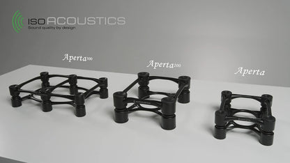 IsoAcoustics Aperta Series Isolation Speaker Stands with Tilt Adjustment: Aperta (6.1" x 7.5") Silver Pair