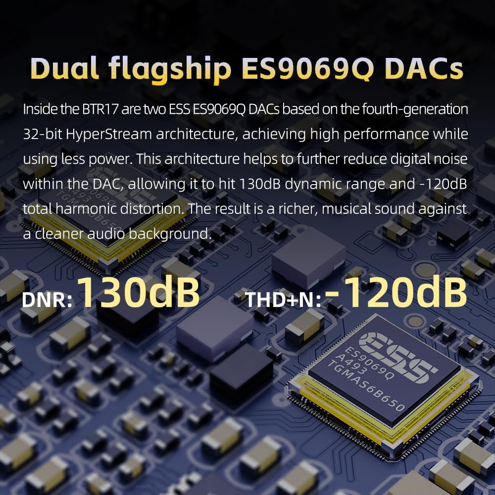 FiiO BTR17 Bluetooth 5.4 USB DAC AMP with LDAC, aptX Lossless. Dual ES9069Q, 10-Band PEQ, THX AAA 78+amps 3.5mm Unbalanced & 4.4mm Balanced
